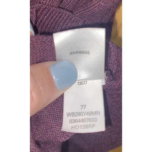 Wallin & Bros. Cotton Cashmere Blend Maroon Long Sleeve Pullover Sweater, Large - Picture 5 of 7